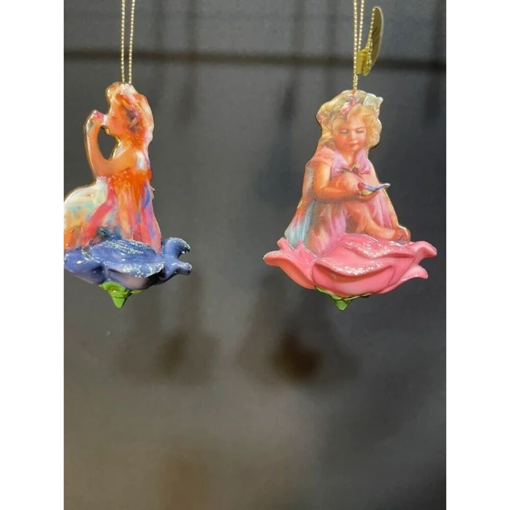 2 beautiful little girl ornaments Fairy Magic